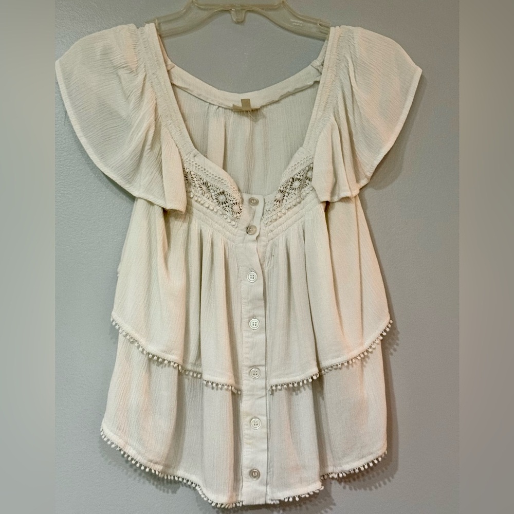 Self Esteem White Boho Blouse